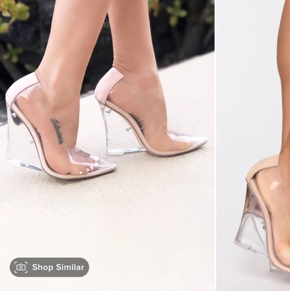 FASHION NOVA Clear wedge size 7.5. - Picture 3 of 6